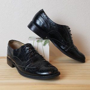 STEVEN by Steve Madden Melin black patent leather wingtips 9